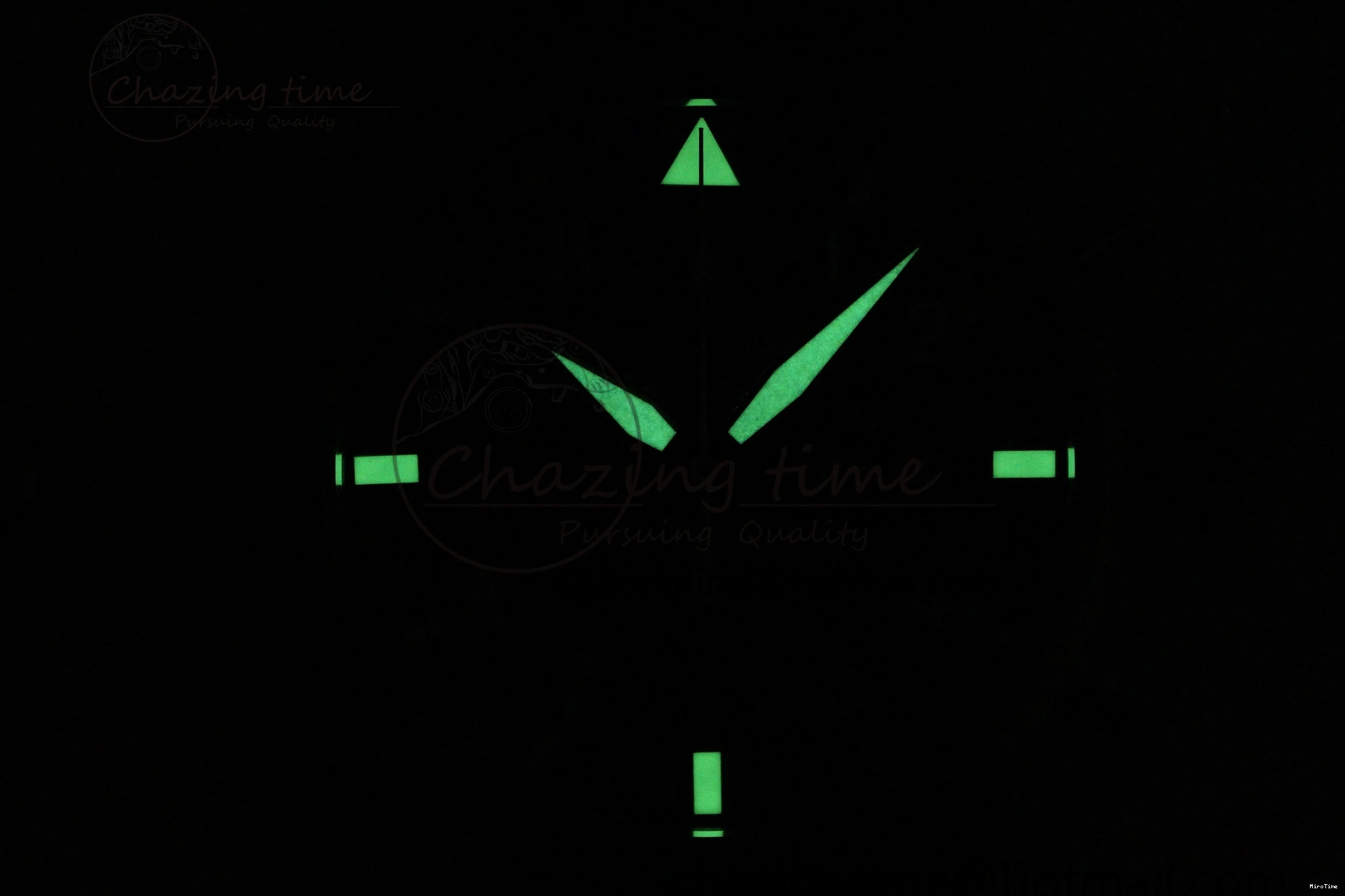 MIROTIME 0312 Bright Pilot Chrono SS AZF 1:1 Best Edition Green Dial on Brown Leather Strap A 7059